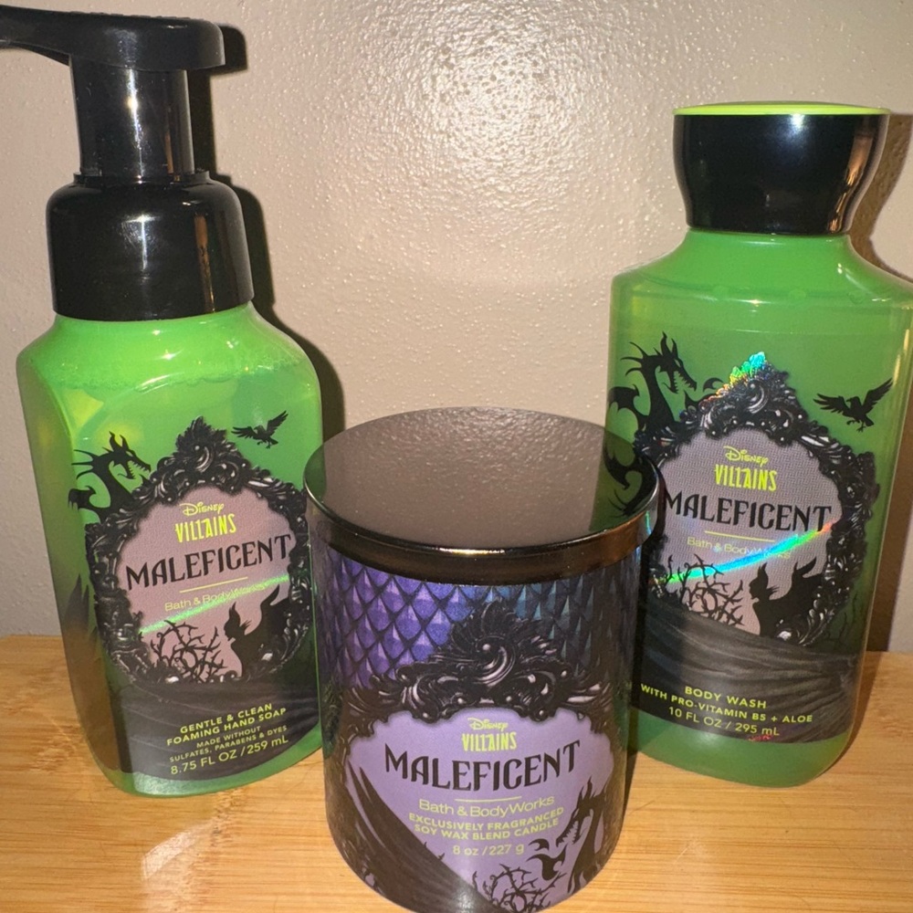 Bath & Body Works Maleficent Green and Purple Set Disney